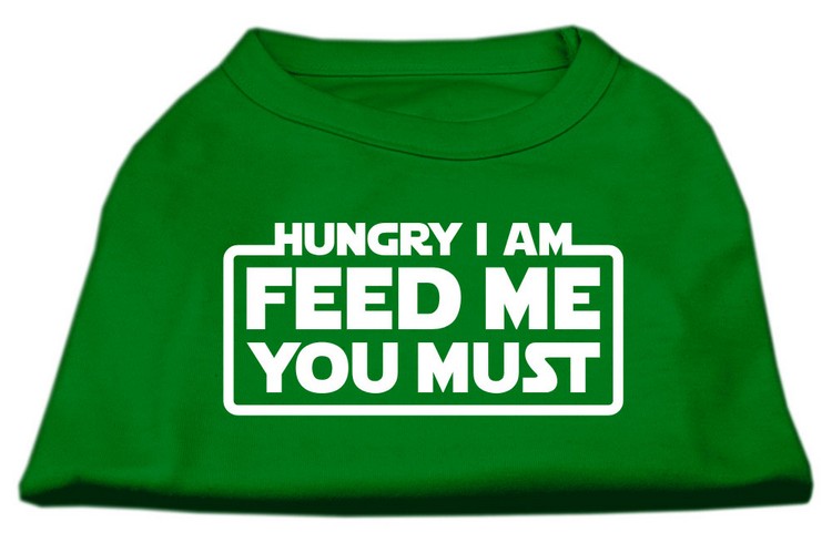 Hungry I Am Screen Print Shirt Emerald Green XS